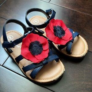 Cat & Jack toddler girls flower sandals size 9